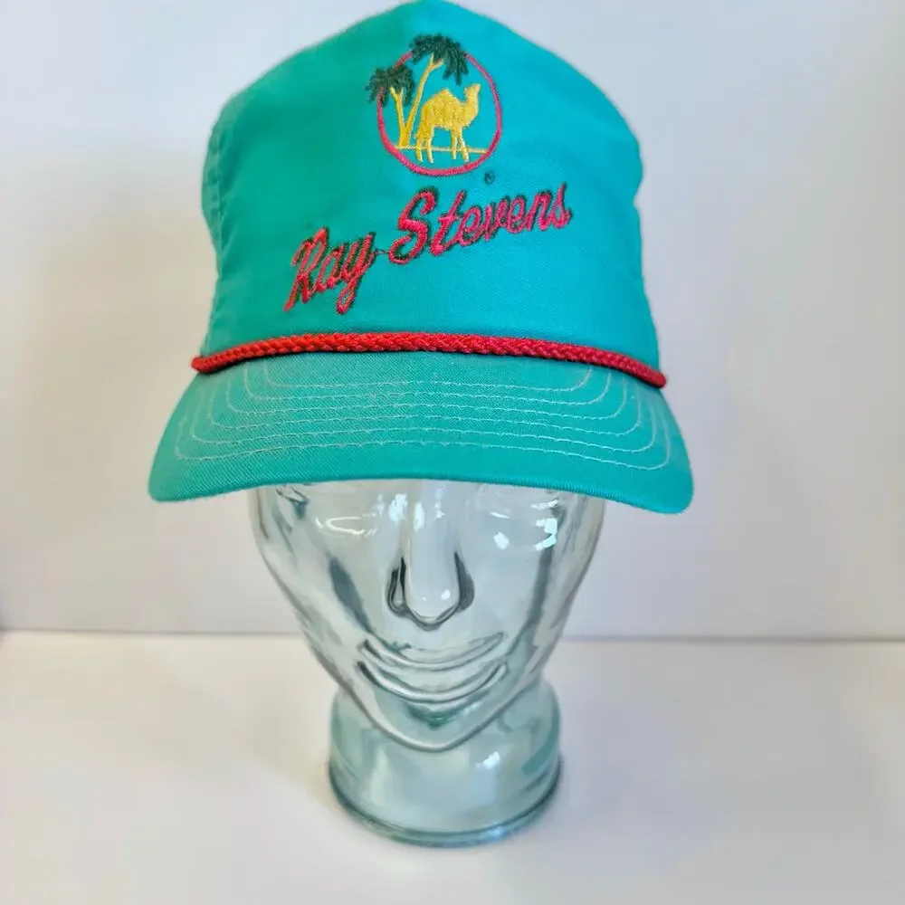 Ray Steven's Vintage 80s 90s turquoise snap back trucker hat‎ one size
